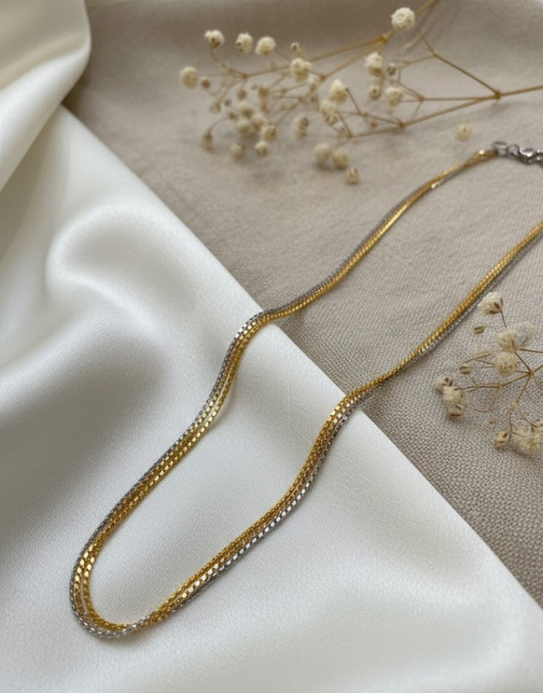 925 Silver Three Tone Italian Chain